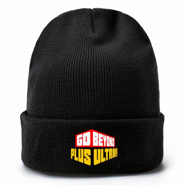 My Hero Academia-2 Black Thicken Knitting Hat Head circumference (bouncy）