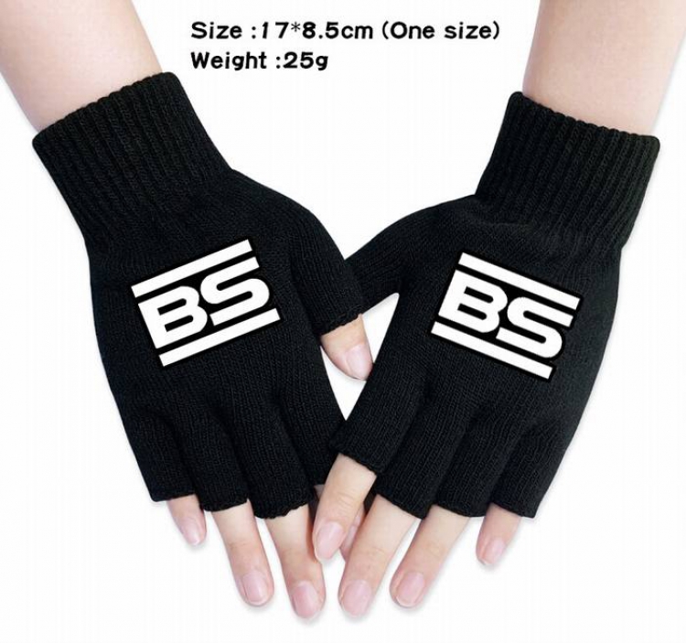 Arknights-3A Black knitted half finger gloves
