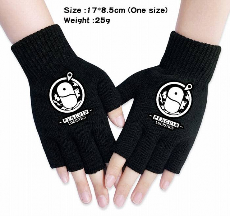 Arknights-9A Black knitted half finger gloves