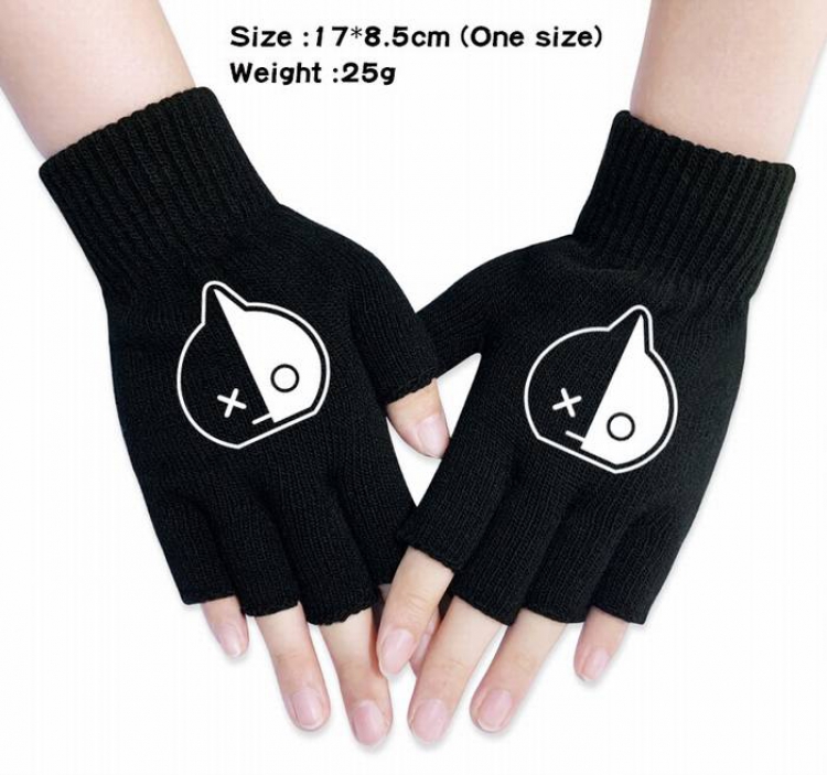 BTS-27A Black knitted half finger gloves