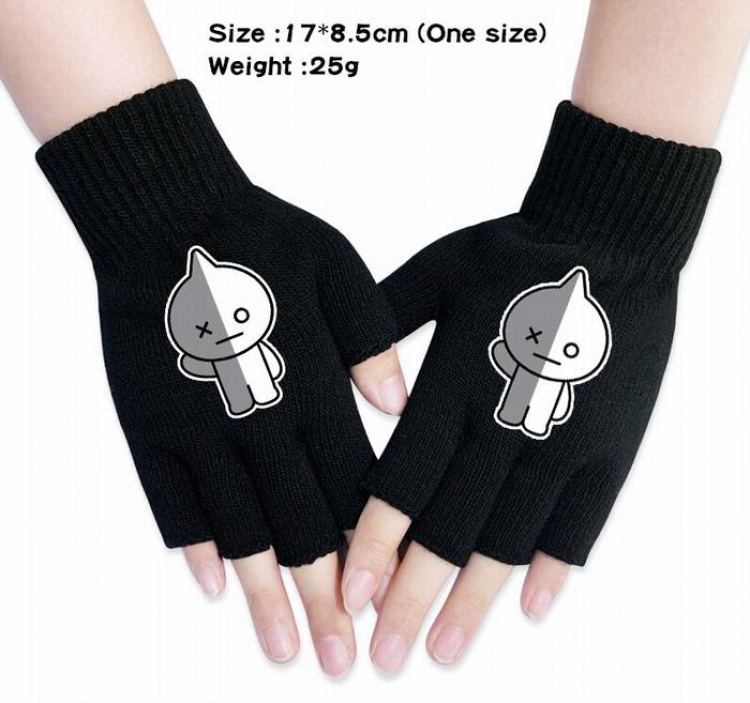 BTS-4A Black knitted half finger gloves
