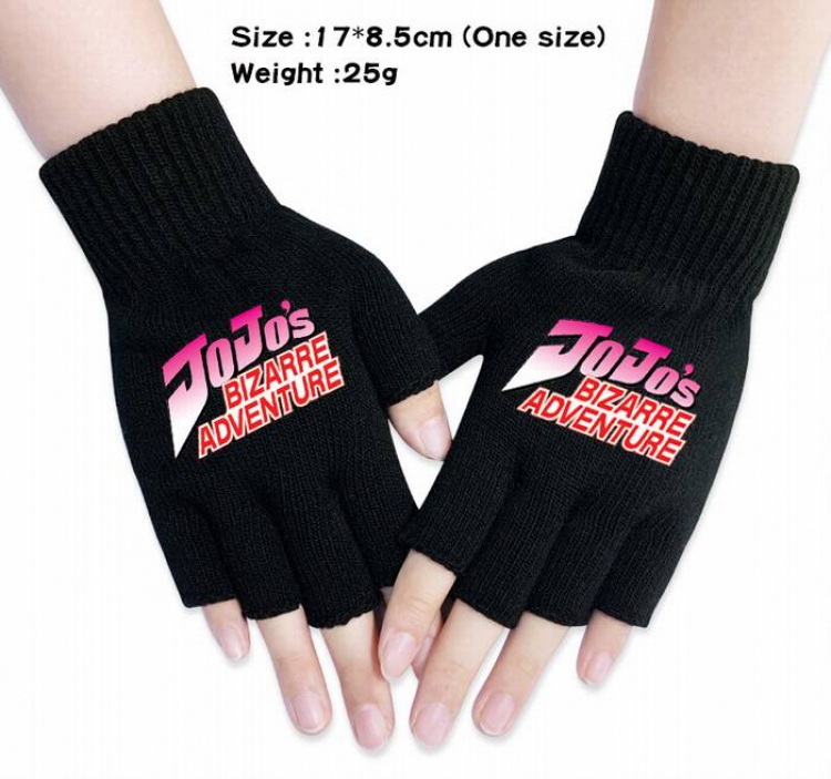 JoJos Bizarre Adventure-1A Black knitted half finger gloves