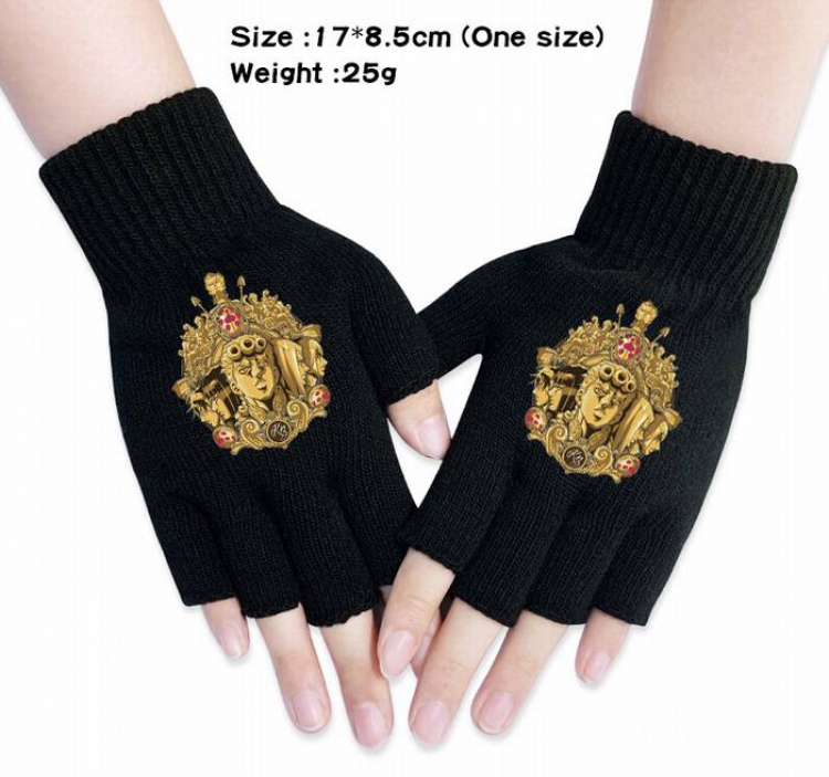 JoJos Bizarre Adventure-6A Black knitted half finger gloves