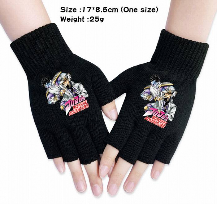 JoJos Bizarre Adventure-3A Black knitted half finger gloves
