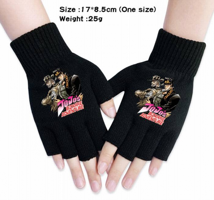 JoJos Bizarre Adventure-2A Black knitted half finger gloves