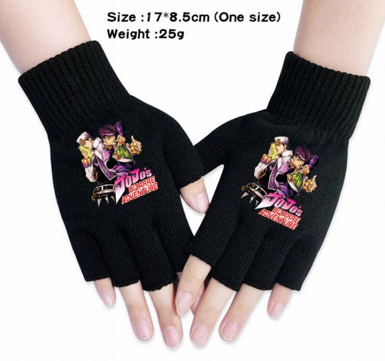 JoJos Bizarre Adventure-8A Black knitted half finger gloves