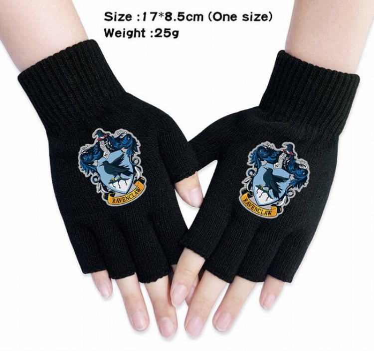 Harry Potter-10A Black Anime knitted half finger gloves
