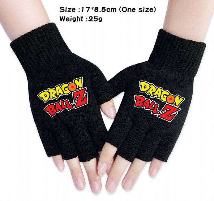 Dragon Ball-13A Black Anime knitted half finger gloves