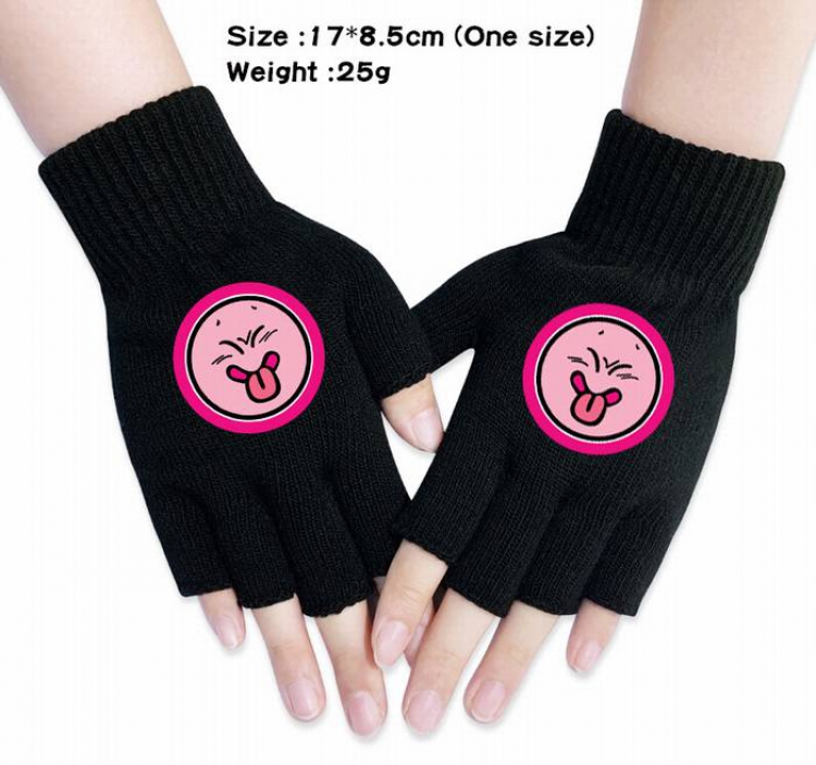 Dragon Ball-3A Black Anime knitted half finger gloves