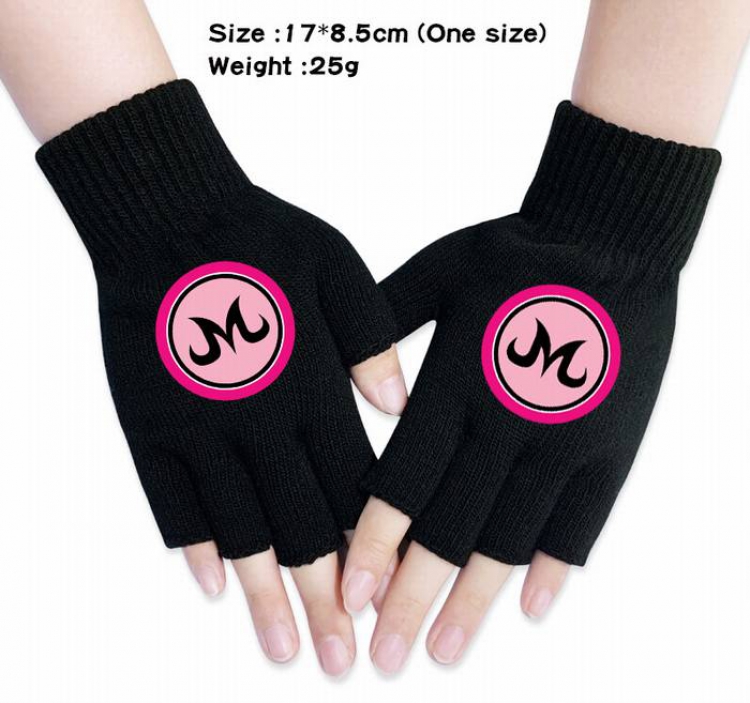 Dragon Ball-4A Black Anime knitted half finger gloves