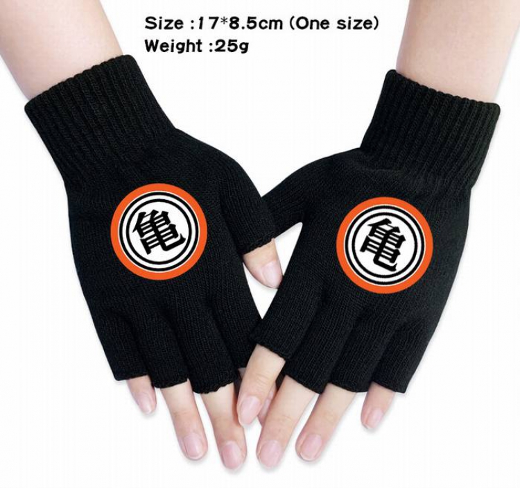 Dragon Ball-5A Black Anime knitted half finger gloves