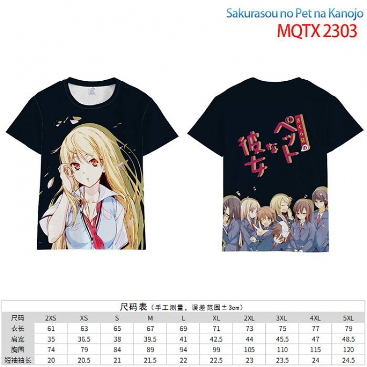 Sakurasou no Pet na Kanojo Full color short sleeve t-shirt 10 sizes from 2XS to 5XL MQTX-2303
