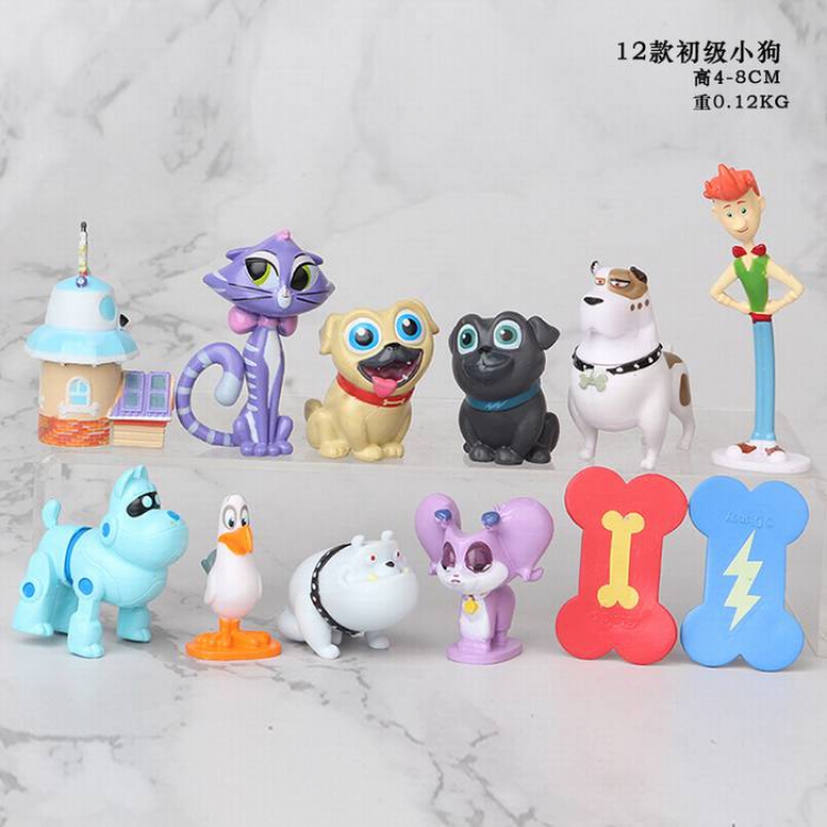 Puppy a set of twelve Bagged Figure Decoration Model 4-8CM 0.12KG