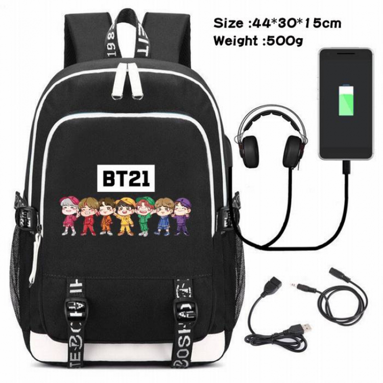 BTS-011 Anime USB Charging Backpack Data Cable Backpack