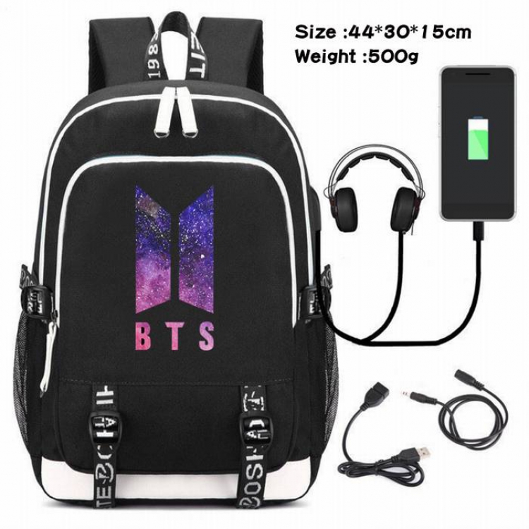 BTS-010 Anime USB Charging Backpack Data Cable Backpack