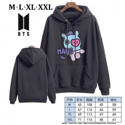 BTS-10A Black Printed hooded a...