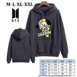 BTS-13A Black Printed hooded a...