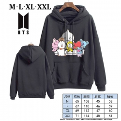 BTS-3A Black Printed hooded an...