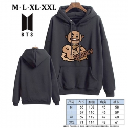 BTS-8A Black Printed hooded an...