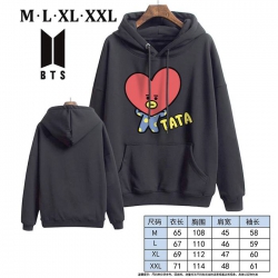 BTS-9A Black Printed hooded an...