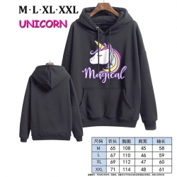 Unicorn-9 Black Printed hooded...
