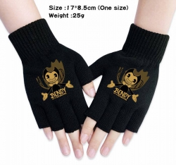 Bendy-5A Black knitted half fi...