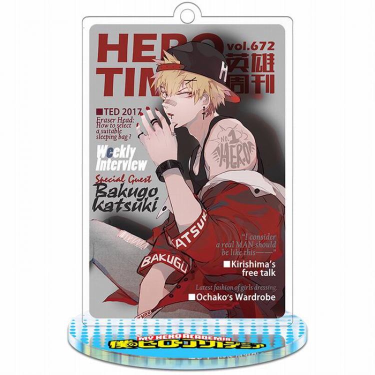 My Hero Academia Bakugo Katsuki Rectangular Small Standing Plates acrylic keychain pendant 8-9CM