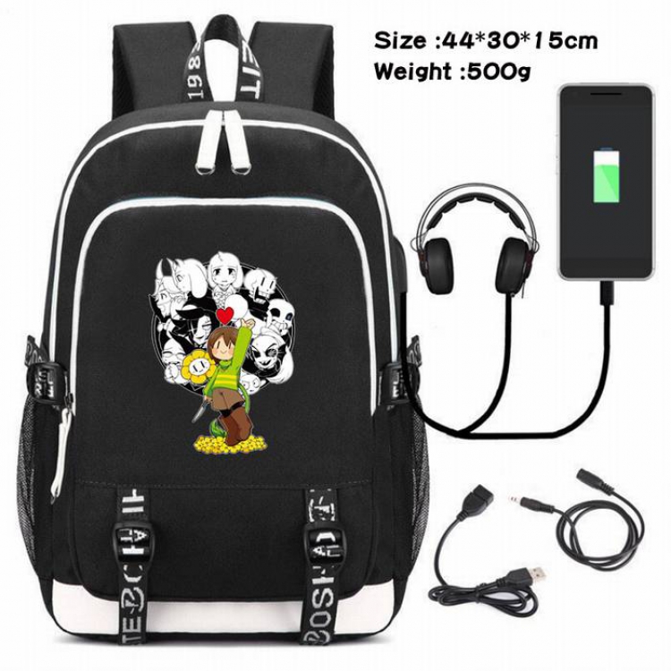 Undertable-076 Anime USB Charging Backpack Data Cable Backpack