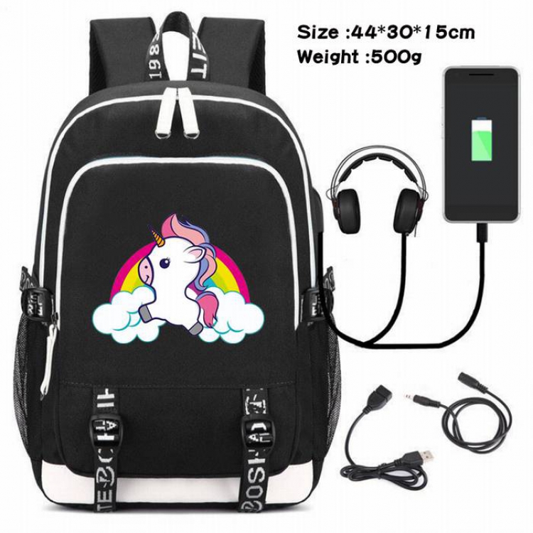 Unicorn-083 Anime USB Charging Backpack Data Cable Backpack