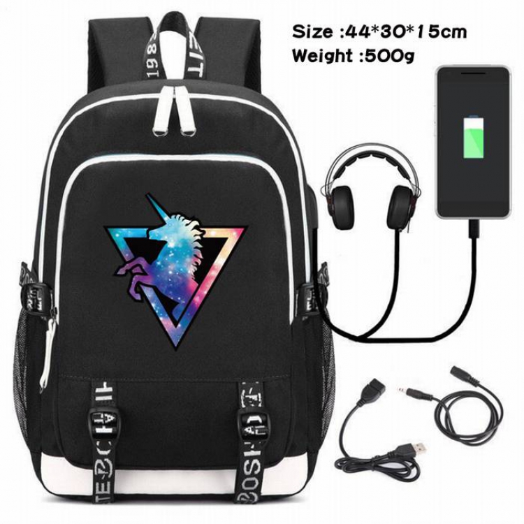 Unicorn-087 Anime USB Charging Backpack Data Cable Backpack
