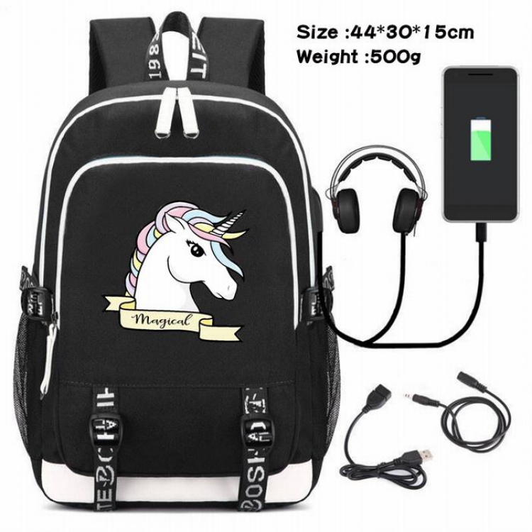 Unicorn-089 Anime USB Charging Backpack Data Cable Backpack