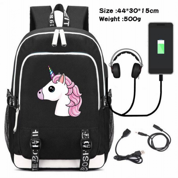 Unicorn-091 Anime USB Charging Backpack Data Cable Backpack