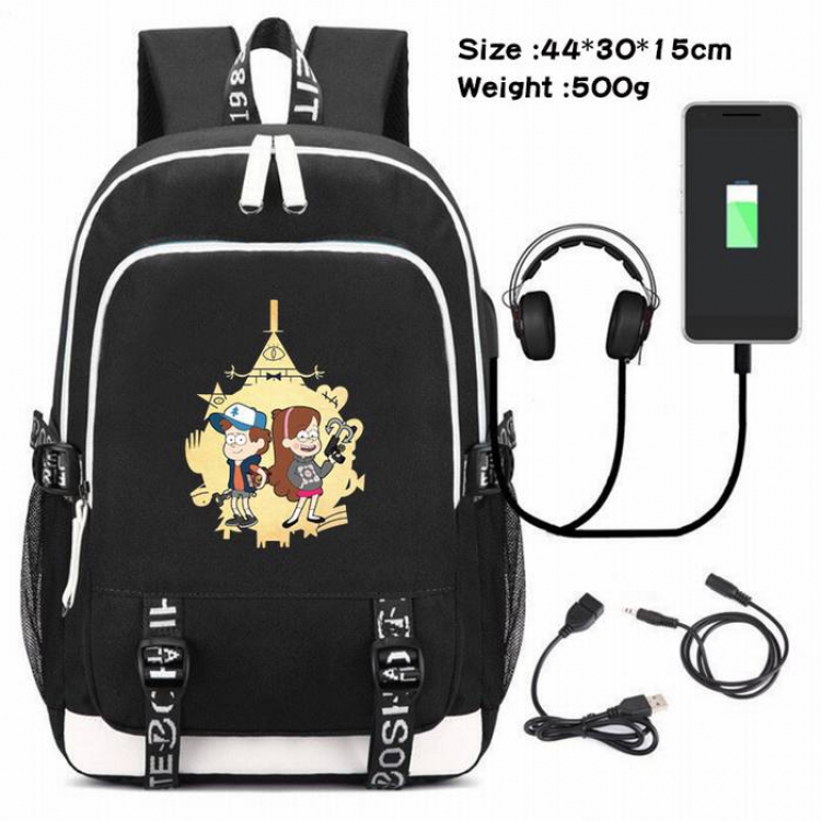 Gravity Falls-093 Anime USB Charging Backpack Data Cable Backpack