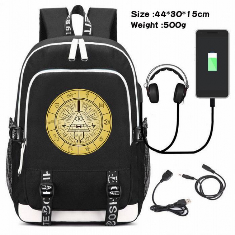 Gravity Falls-098 Anime USB Charging Backpack Data Cable Backpack