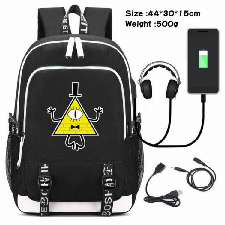 Gravity Falls-094 Anime USB Charging Backpack Data Cable Backpack