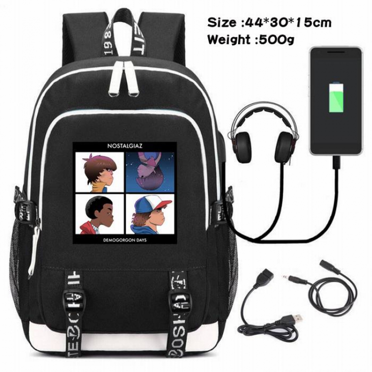 Stranger Things-102 Anime USB Charging Backpack Data Cable Backpack