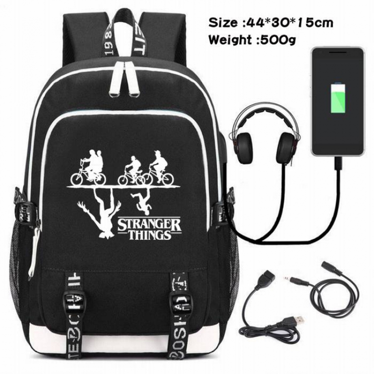 Stranger Things-103 Anime USB Charging Backpack Data Cable Backpack
