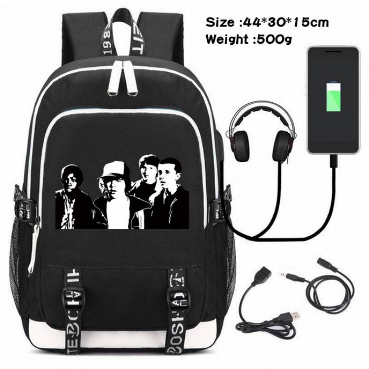 Stranger Things-101 Anime USB Charging Backpack Data Cable Backpack