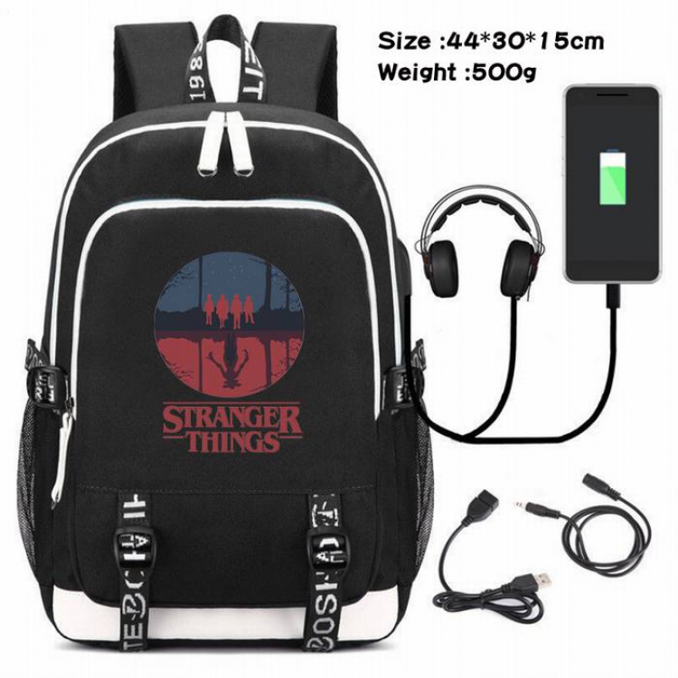 Stranger Things-106 Anime USB Charging Backpack Data Cable Backpack