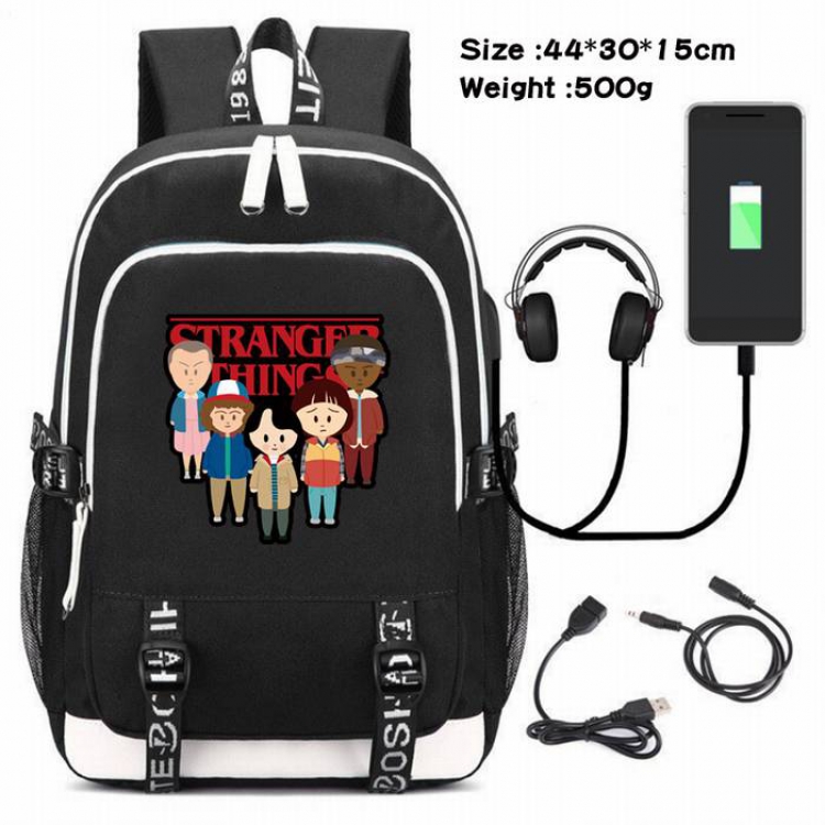 Stranger Things-104 Anime USB Charging Backpack Data Cable Backpack