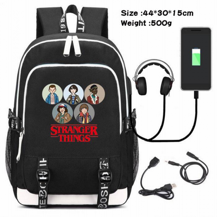 Stranger Things-109 Anime USB Charging Backpack Data Cable Backpack