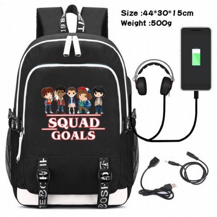 Stranger Things-110 Anime USB Charging Backpack Data Cable Backpack