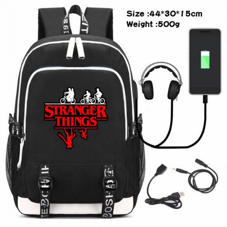 Stranger Things-114 Anime USB Charging Backpack Data Cable Backpack