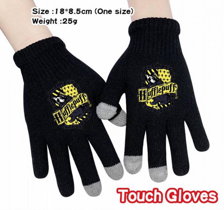 Harry Potter-16A Black Anime knit full finger touch screen gloves