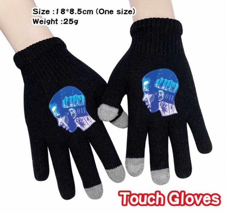 Stranger Things-3A Black Anime knit full finger touch screen gloves