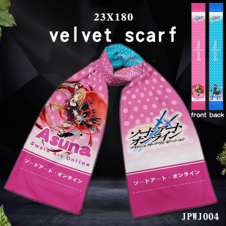 JPWJ004-Sword Art Online Full color velvet scarf 23X180CM