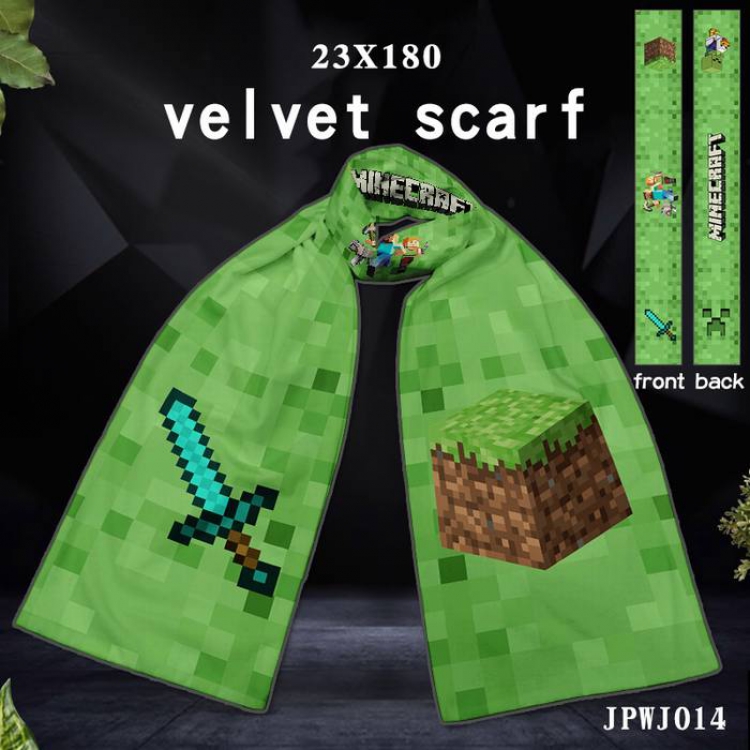 JPWJ014-Minecraft Full color velvet scarf 23X180CM