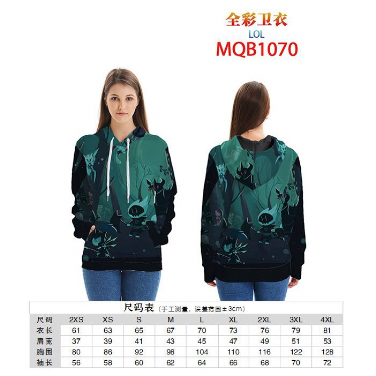 League of Legends Full color zipper hooded Patch pocket Coat Hoodie 9 sizes from XXS to 4XL MQB1070