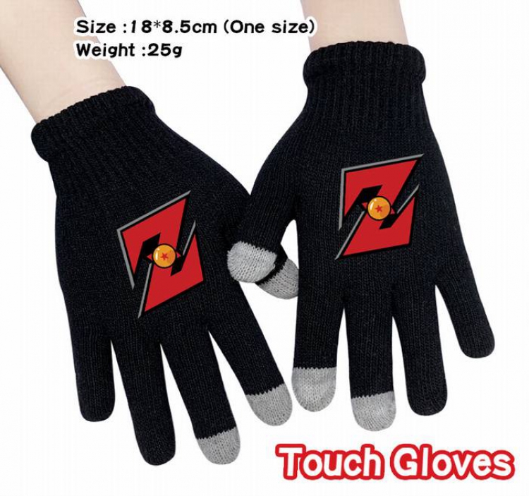 Dragon Ball-14A Black Anime knit full finger touch screen gloves