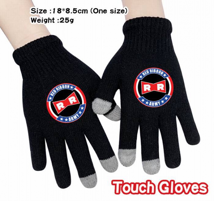 Dragon Ball-11A Black Anime knit full finger touch screen gloves